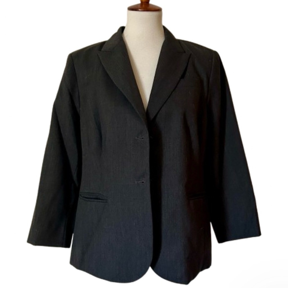 Pendleton 100% Virgin Wool Gray 3/4 Sleeve Blazer 16